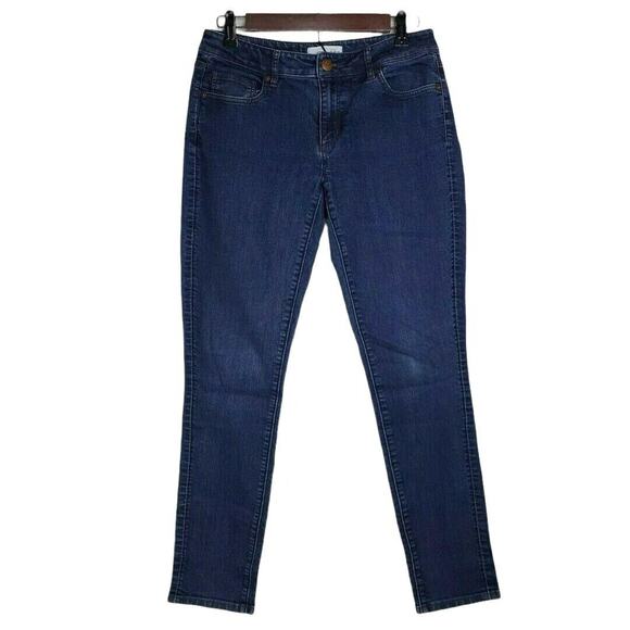 LOFT Curvy Skinny Jeans Womens Sz 2 26 Low Rise‎ Blue Medium Wash Denim Stretch - Picture 1 of 7